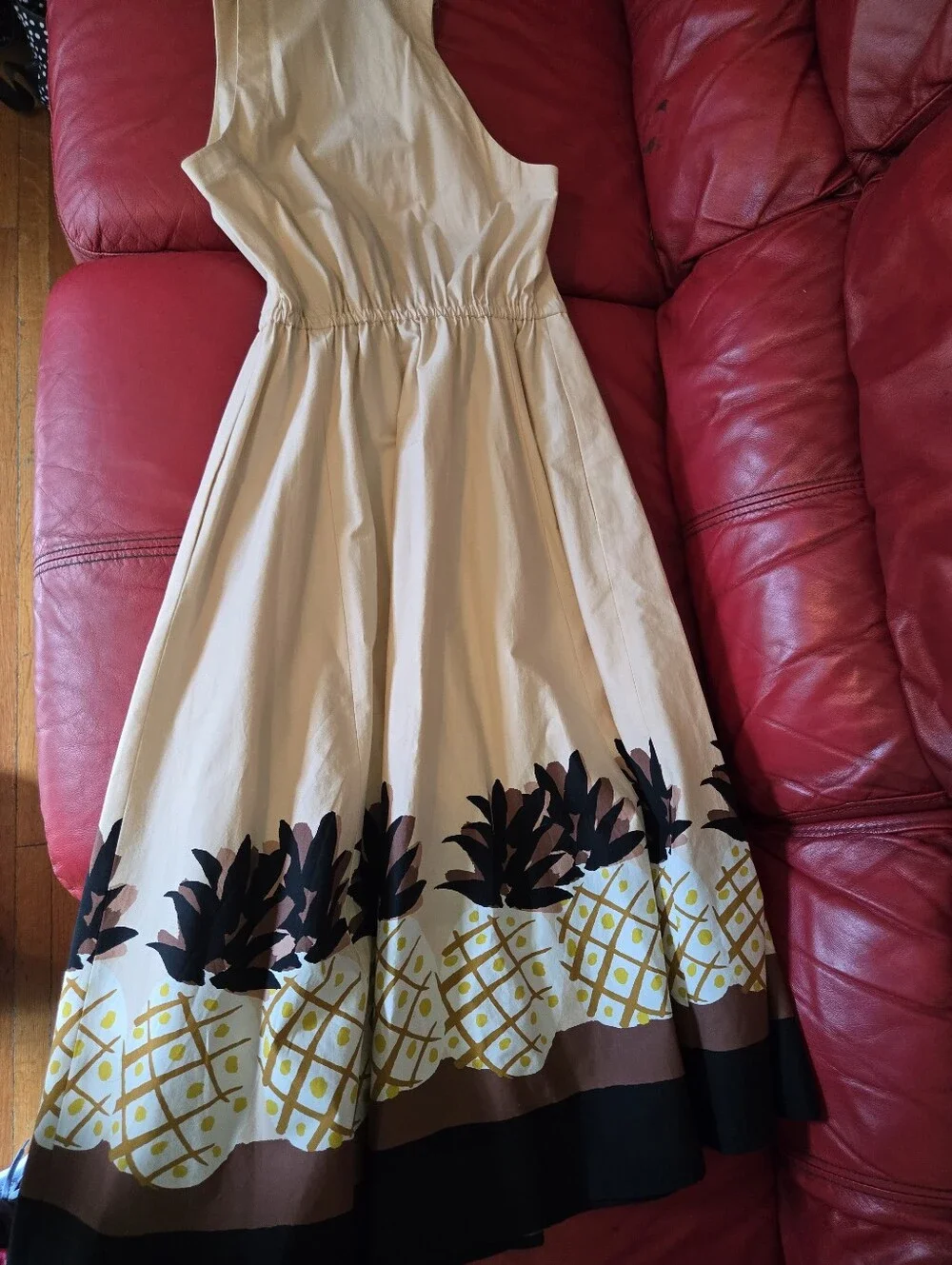kate spade Two-Tone Sleeveless Button Shirt in Cream and Black
